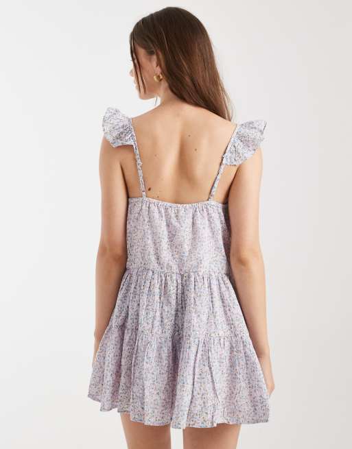 Cotton On - Boho-minikjole med lyserødt blomstermønster, 4 af 4