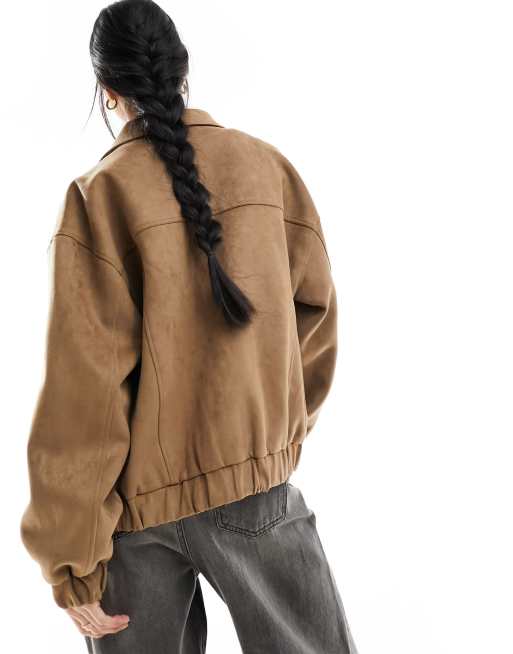 Cotton On - Bomber en daim synthétique - Fauve  , 3 de 4