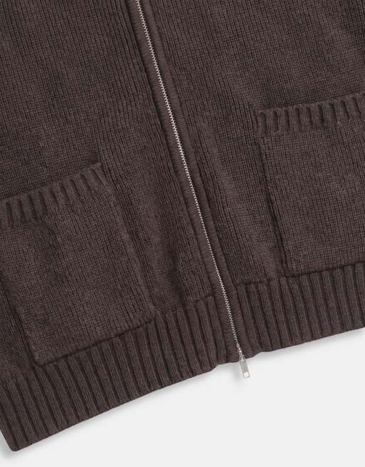 Cotton On bomber en maille à zip intégral couleur chocolat, 9 de 9