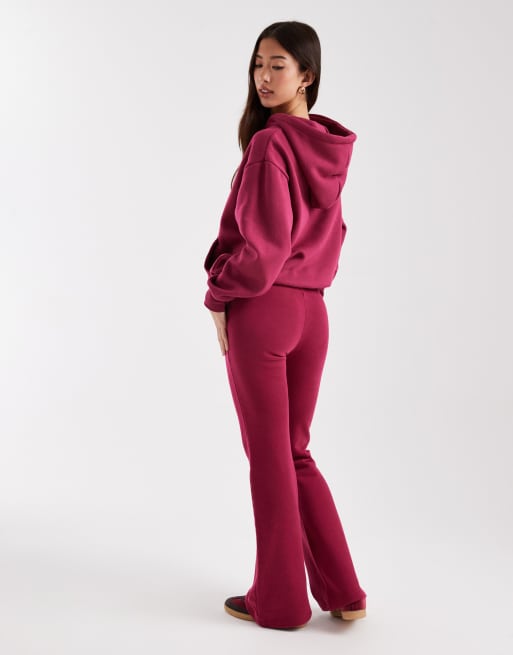 Cotton On – Bootcut-Jogginghose in Washed Dark Lotus mit niedrigem Bund, Kombiteil, 5 von 5