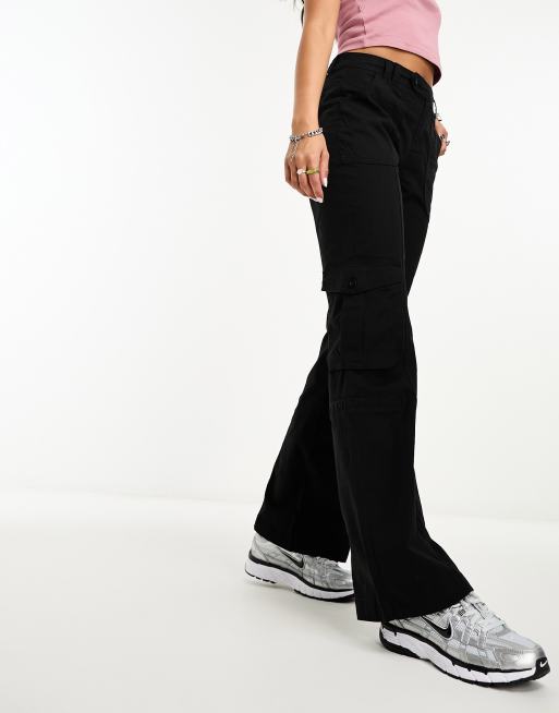 Rolldown Bootleg Pants - Contrast on Black Cotton