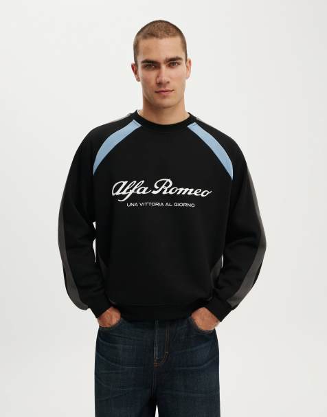 Cotton On Box fit alfa romeo sweater in black - view 1