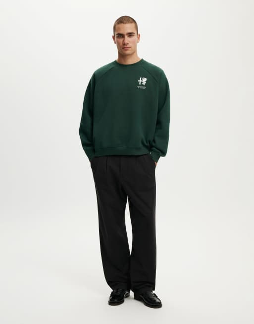 Cotton On Box fit alfa romeo sweater in green, 4 of 4