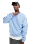 [Cotton:On] Cotton On box fit crew fleece sweatshirt in pearl blue L Pearl Blue
