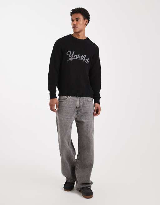 Cotton On box fit crew knit in black, 5 of 5