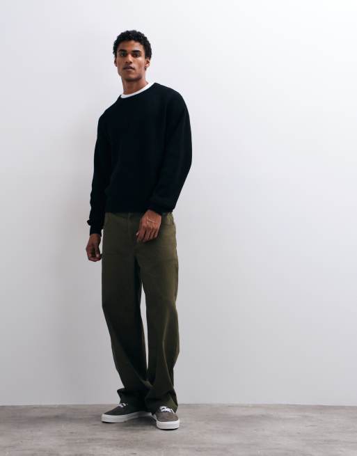 Cotton On box fit crew knit in black, 2 of 5