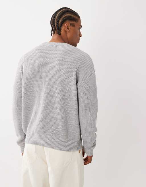 Cotton On box fit crew knit in gray, 3 of 5