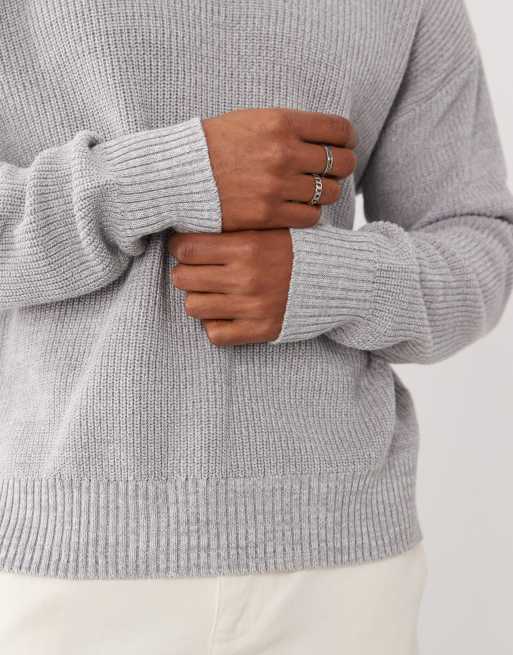 Cotton On box fit crew knit in gray, 5 of 5