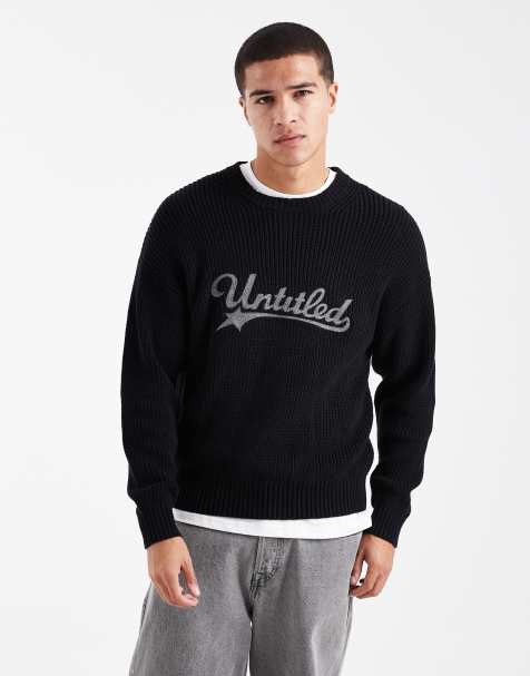 Cotton On box fit crew knit in navy