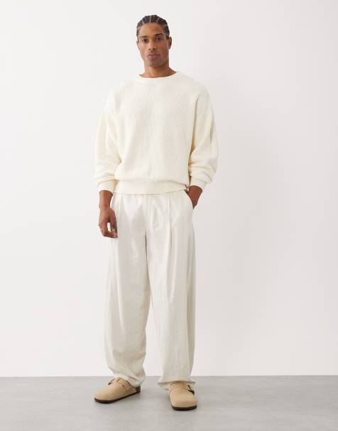 Cotton On box fit crew knit sweater in ecru - view 1