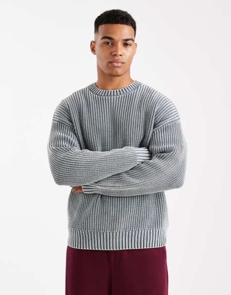 Cotton On box fit crew knit sweater in washed teal - view 1