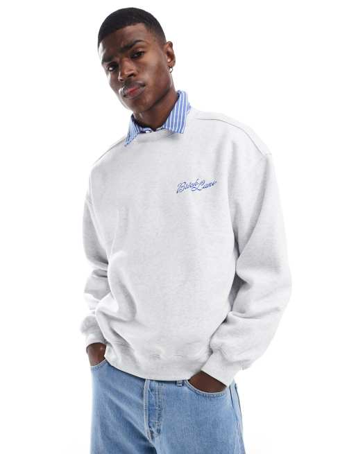 Cotton On box fit crew neck sweat with London graphic in grey, 2 of 4