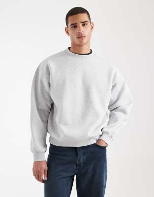 Cotton On box fit crew sweater in gray heather gray marle 8490₽