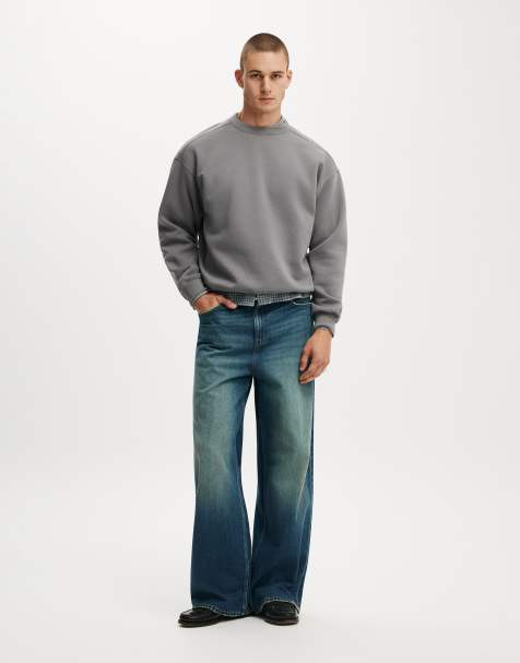 Cotton On Box fit crew sweater in grey - view 1