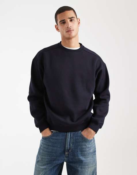 Cotton On box fit crew sweater in navy ink - view 1