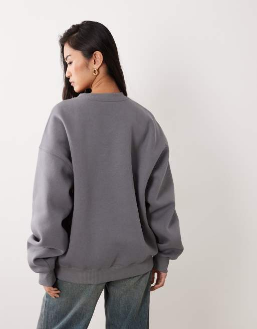 Cotton On box fit crew sweater in slate stone , 4 of 4