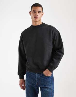 Cotton On box fit crew sweater in washed black washed black 8490₽