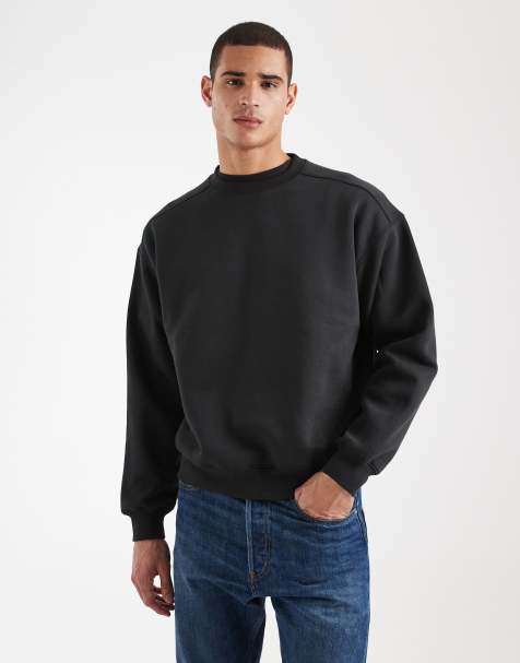 Cotton On box fit crew sweater in washed black - view 1