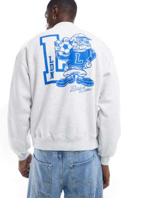 Cotton:On Cotton On box fit crewneck with London graphic in grey