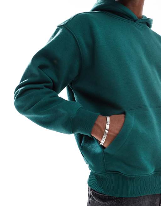 Cotton On – Kastiger Kapuzenpullover aus Fleece in Immergrün