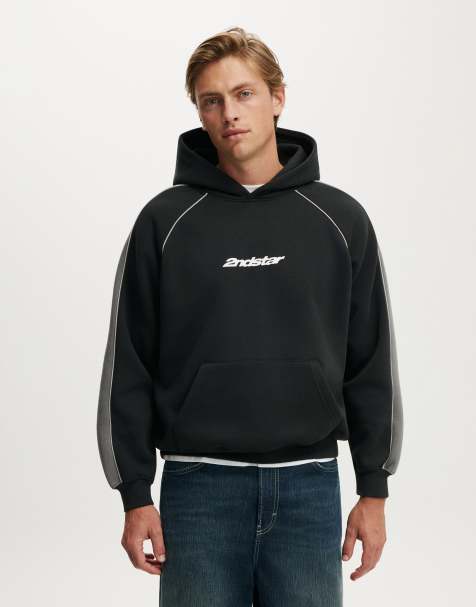 Cotton On Box fit graphic hoodie in black - view 1