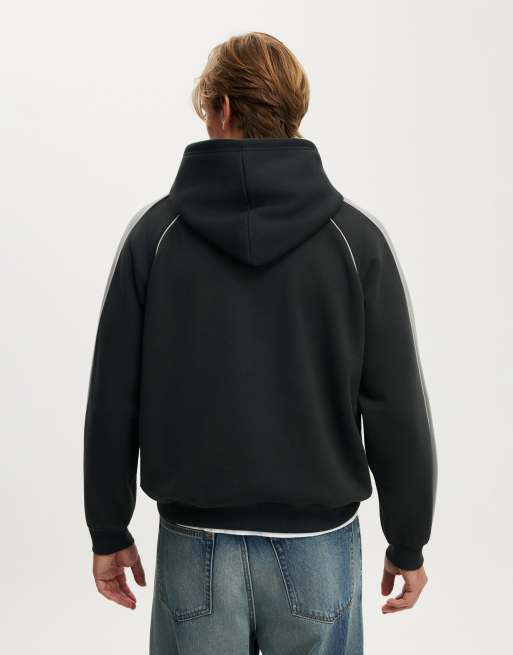 Cotton On Box fit graphic hoodie in black, 4 of 4