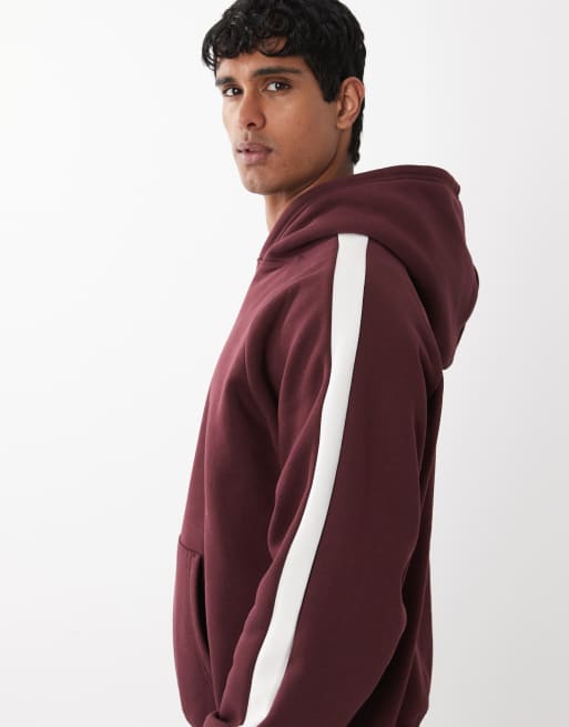 Cotton On box fit graphic hoodie in burgundy, 4 of 5