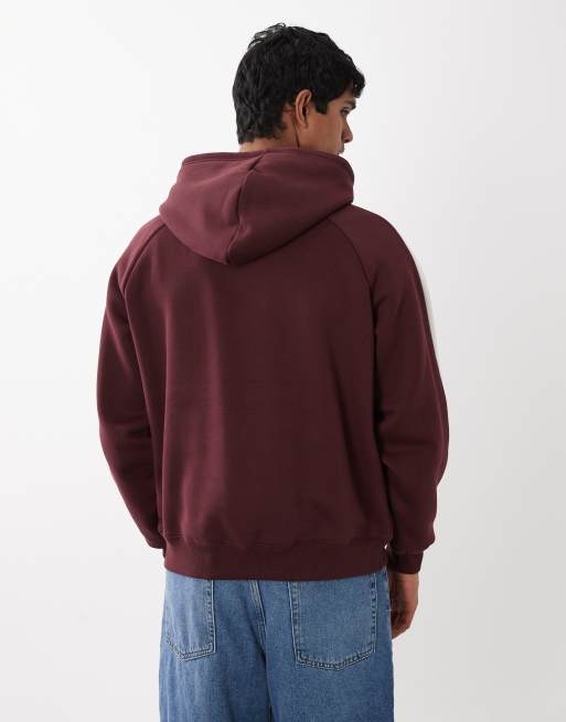 Cotton On box fit graphic hoodie in burgundy, 5 of 5
