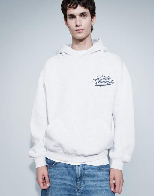 Cotton On box fit graphic hoodie in grey marle , 5 of 9