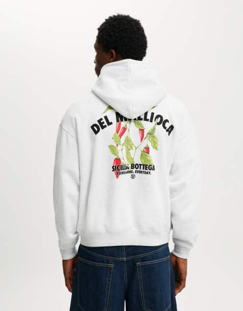 Cotton On Box fit graphic hoodie in grey - view 1