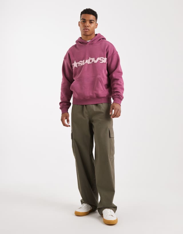 Cotton On box fit graphic hoodie in heather rose | ASOS
