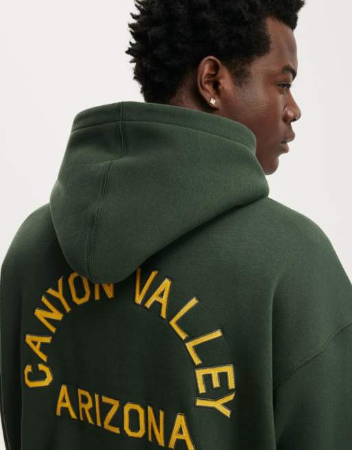 Cotton On Box fit graphic hoodie in heritage green / canyon valley, 3 of 4