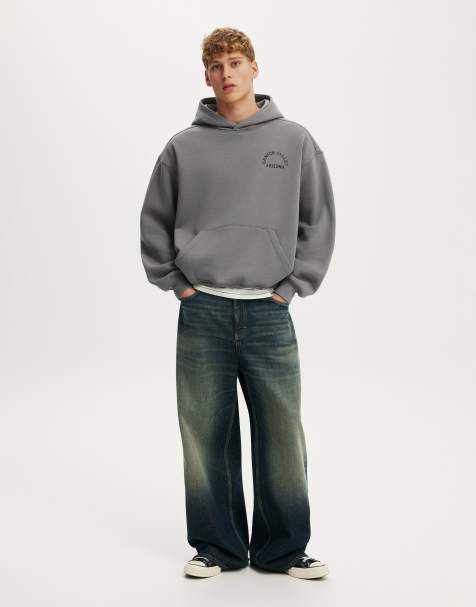 Cotton On Box fit graphic hoodie in slate stone / canyon valley - view 1