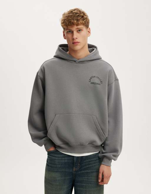 Cotton On Box fit graphic hoodie in slate stone / canyon valley, 2 of 4