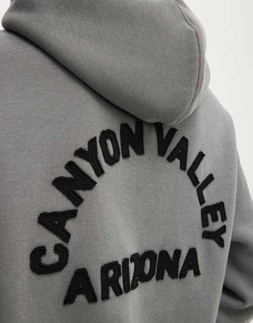 Cotton On Box fit graphic hoodie in slate stone / canyon valley, 3 of 4