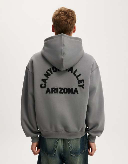 Cotton On Box fit graphic hoodie in slate stone / canyon valley, 4 of 4