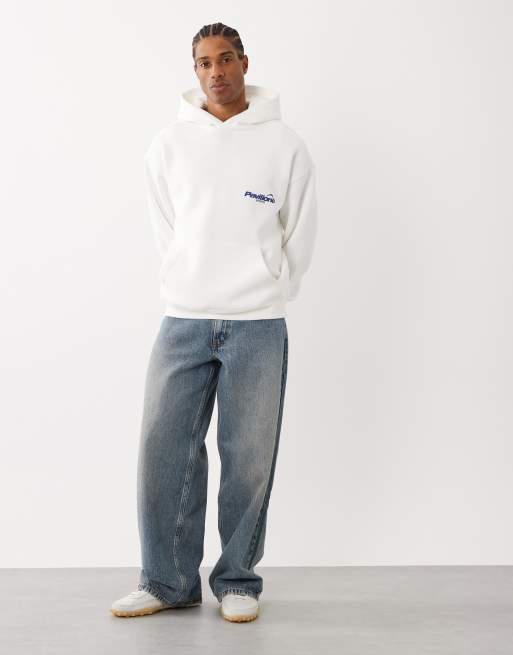 Cotton On box fit graphic hoodie in vintage white, 2 of 5