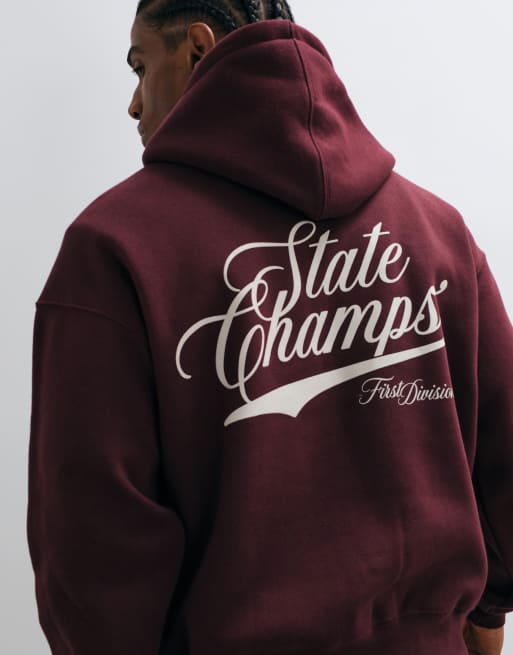 Cotton On box fit graphic hoodie in winter fig, 4 of 5
