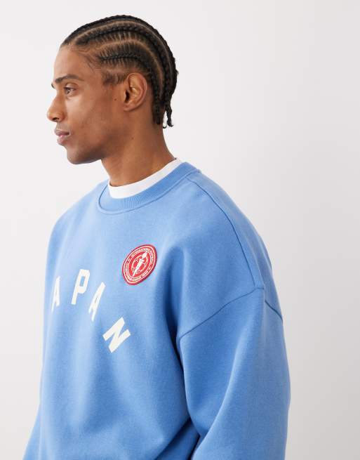 Cotton On box fit graphic sweatshirt in blue dusk, 4 of 5