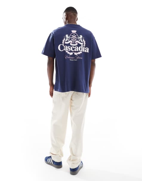 Cotton On Box fit graphic t-shirt in baby blue/deluxe blvd - view 1