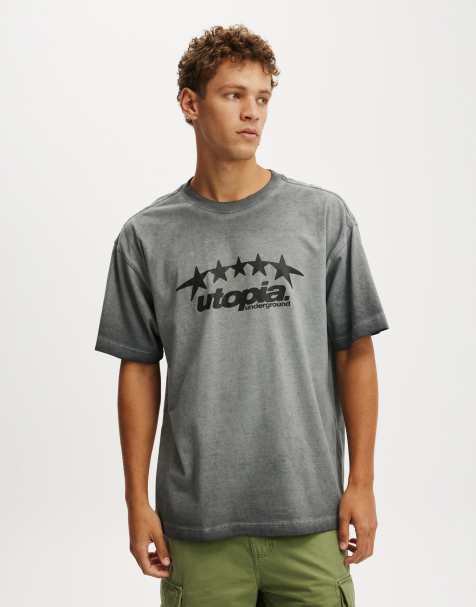 Cotton On Box fit graphic t-shirt in black