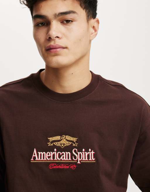 Cotton On Box fit graphic t-shirt in brown