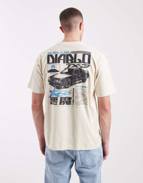 Cotton On box fit graphic t-shirt in cream