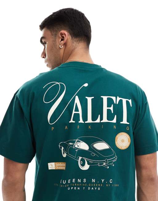 Cotton On Box fit graphic t-shirt in green - MGREEN
