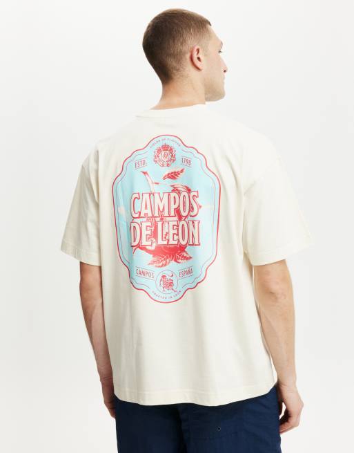 Cotton On Box fit graphic t-shirt in khaki - KHAKI