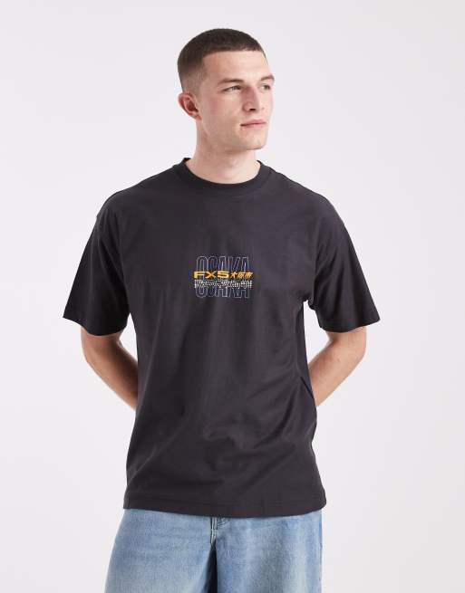 Cotton On box fit graphic t-shirt in washed black, 3 of 5