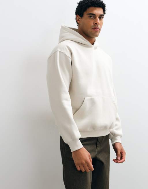 Cotton On box fit hoodie in bone, 4 of 5