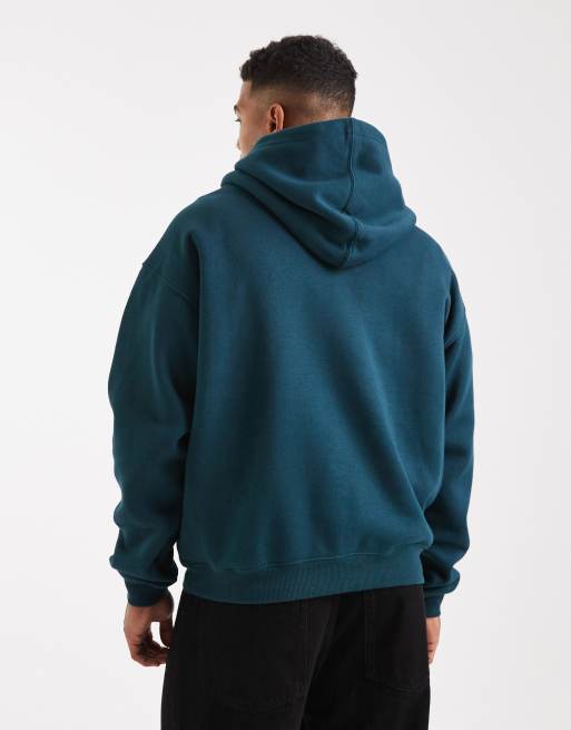 Cotton On box fit hoodie in deep sea teal, 3 of 5