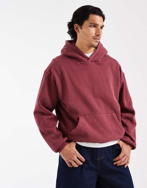 Cotton On box fit hoodie in redwood wash - view 1
