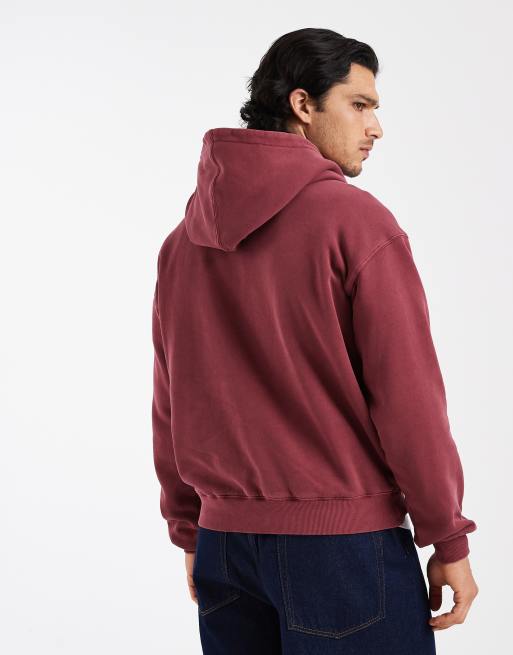 Cotton On box fit hoodie in redwood wash, 4 of 5